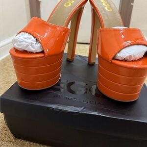 EGO Bold Orange Platform Sandals